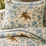 H.PAI Western Floral Horse Quilted 3-Piece Bedding Set