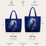 H.PAI Moonlit Raven Forest Quilted Tote Bag