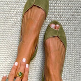 D'Orsay Suede Ballerina Flats