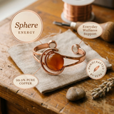 Sphere Orange Copper Bracelet
