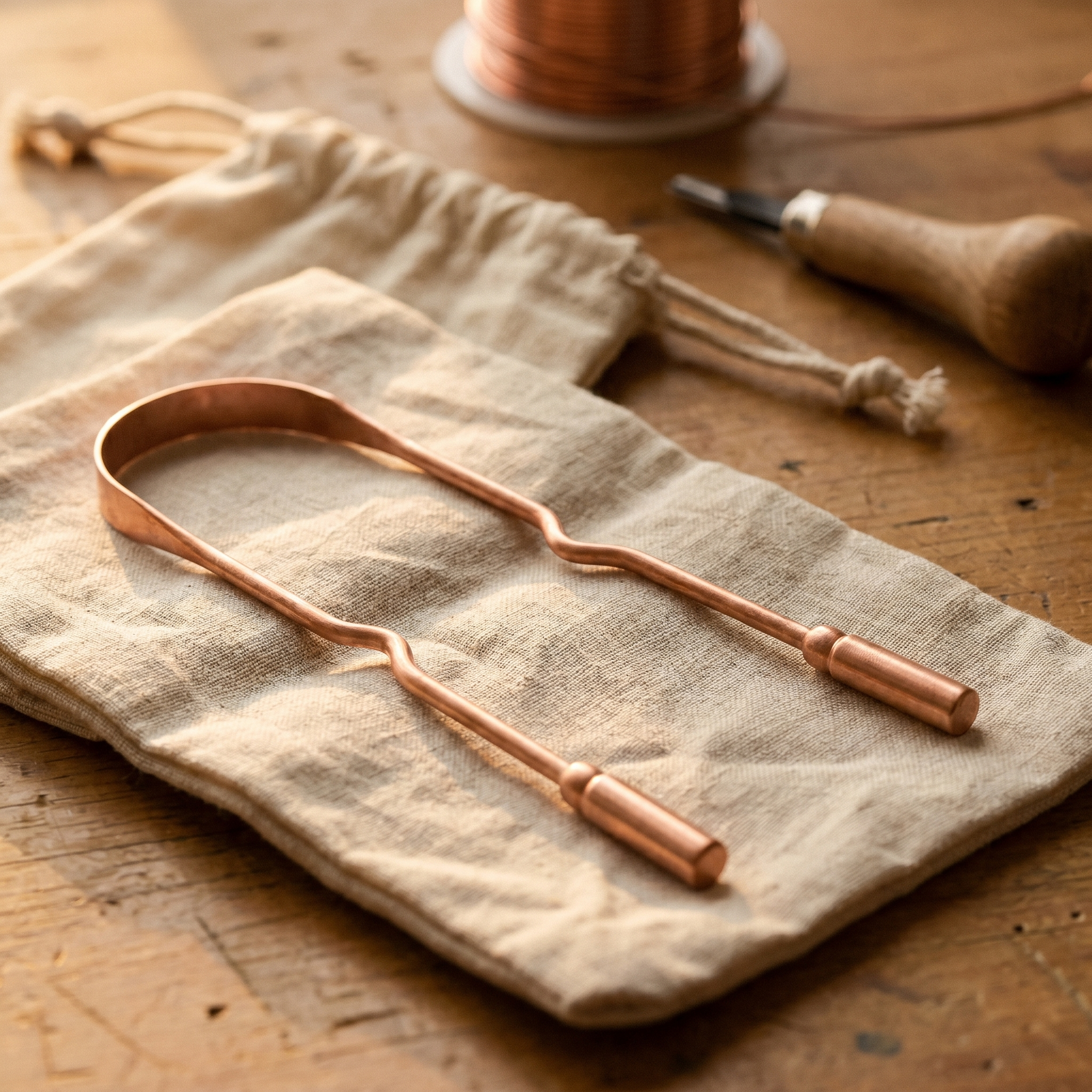 COPPER TONGUE SCRAPER MARGIT