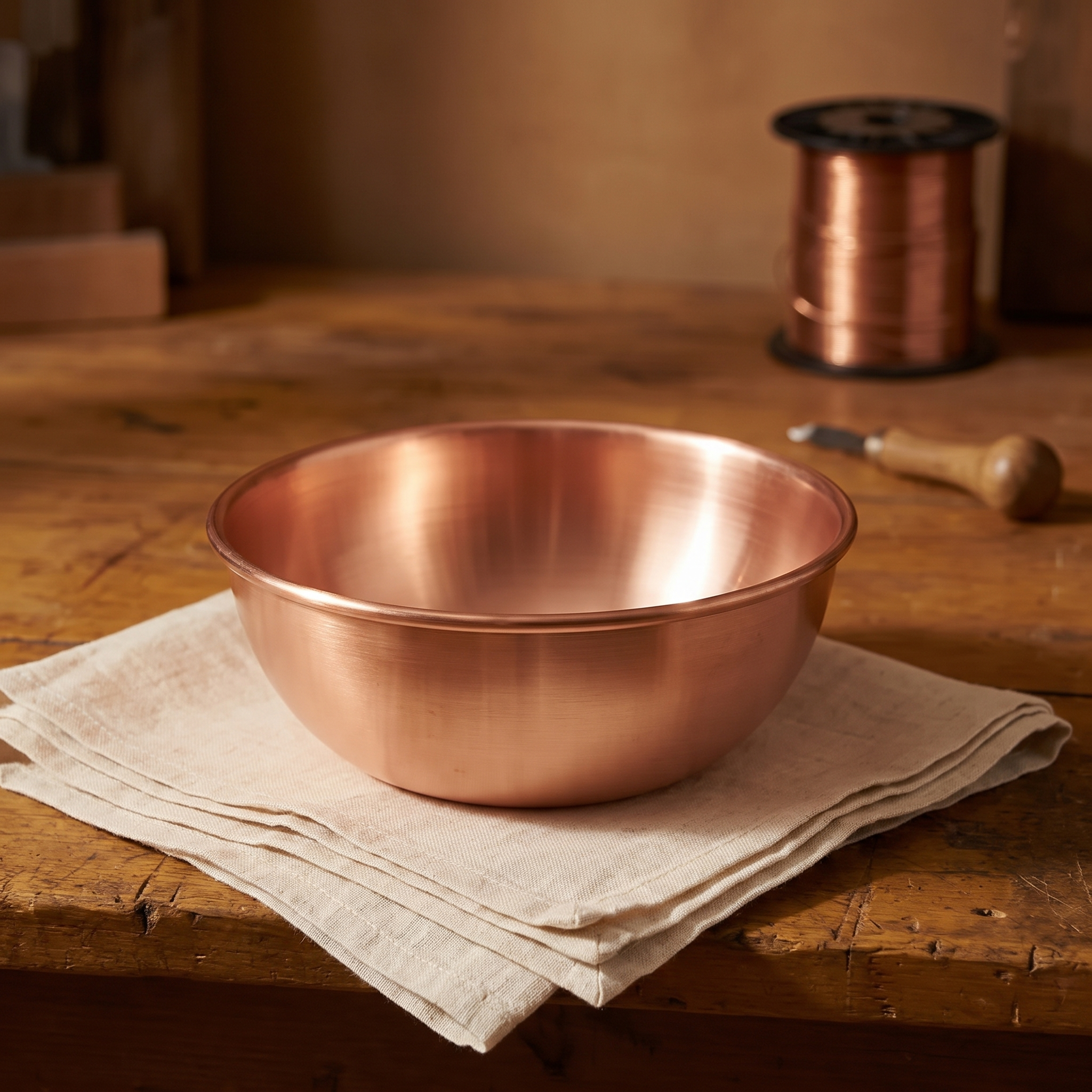 HAND-HAMMERED COPPER BOWL