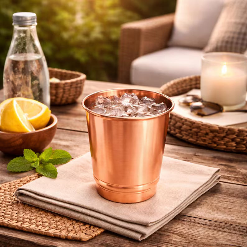 11.8OZ STRIPED COPPER CUP