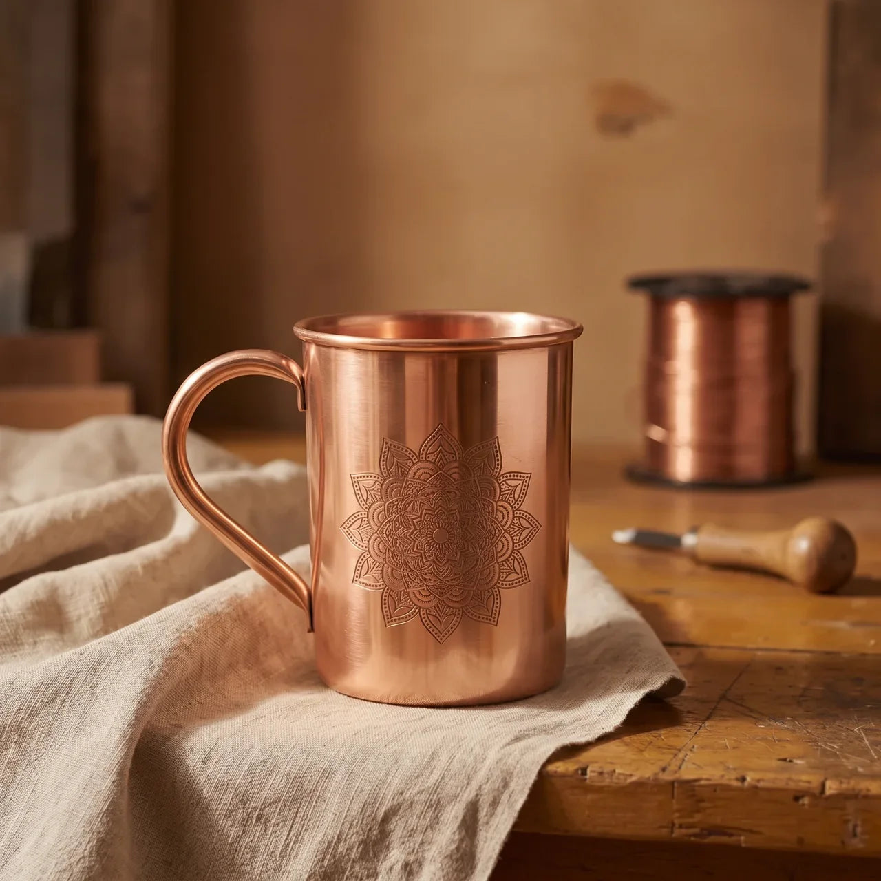 16OZ MANDALA COPPER MUG