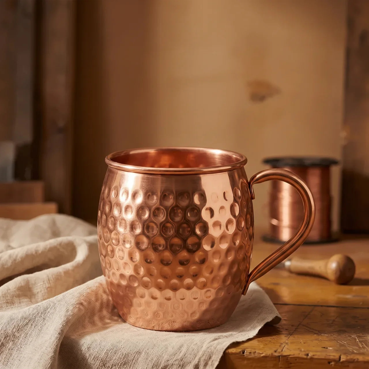 15OZ HAMMERED COPPER MUG