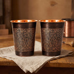 2-PIECE FLORAL COPPER CUP SET