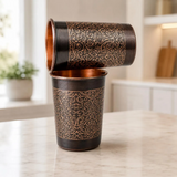 Set of 2 floral copper cups