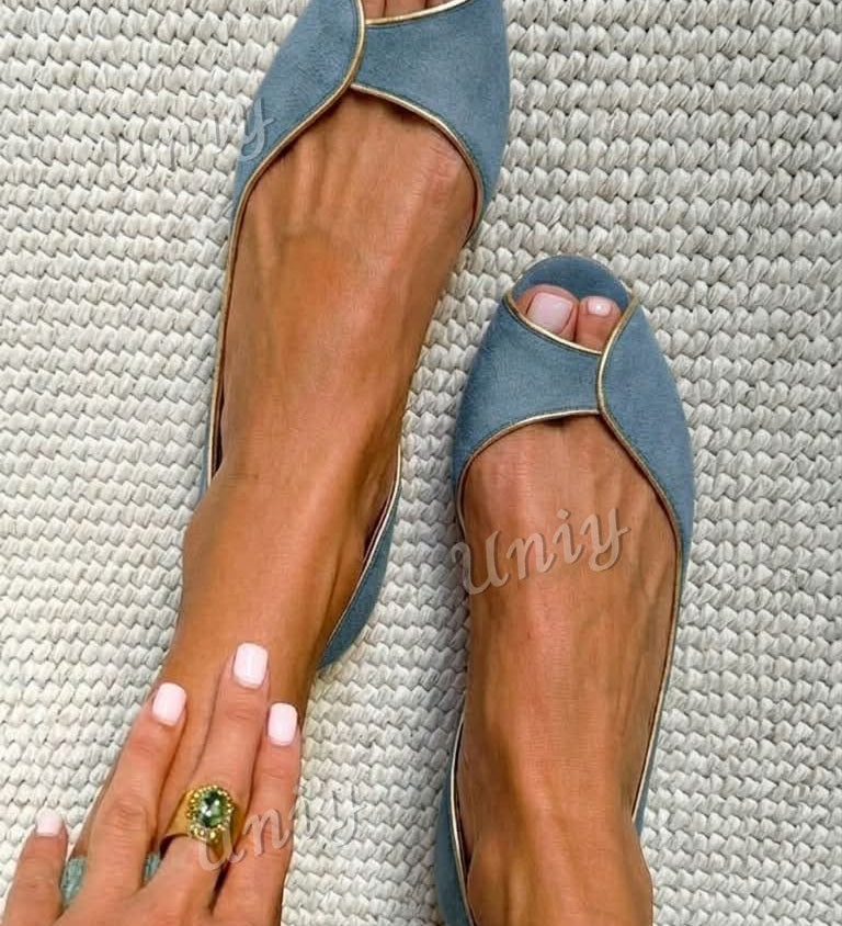 D'Orsay Suede Ballerina Flats