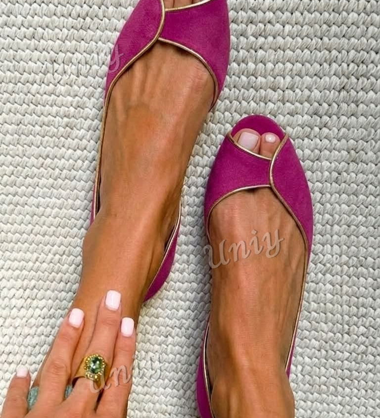 D'Orsay Suede Ballerina Flats