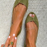 D'Orsay Suede Ballerina Flats