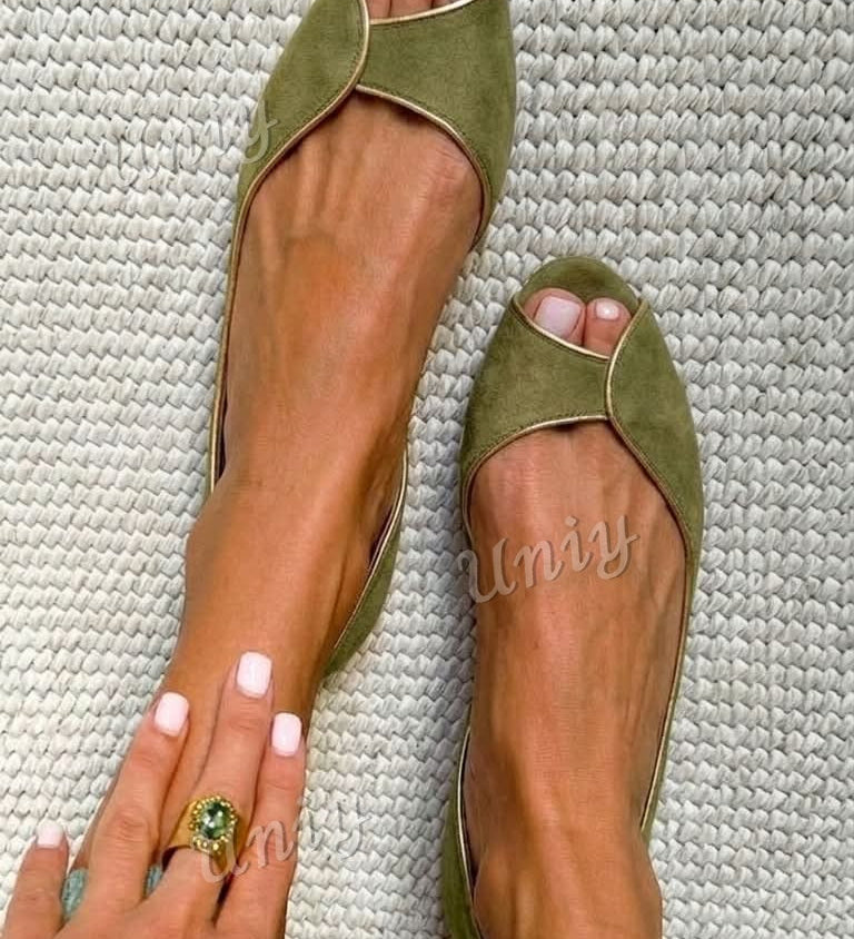 D'Orsay Suede Ballerina Flats
