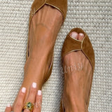 D'Orsay Suede Ballerina Flats